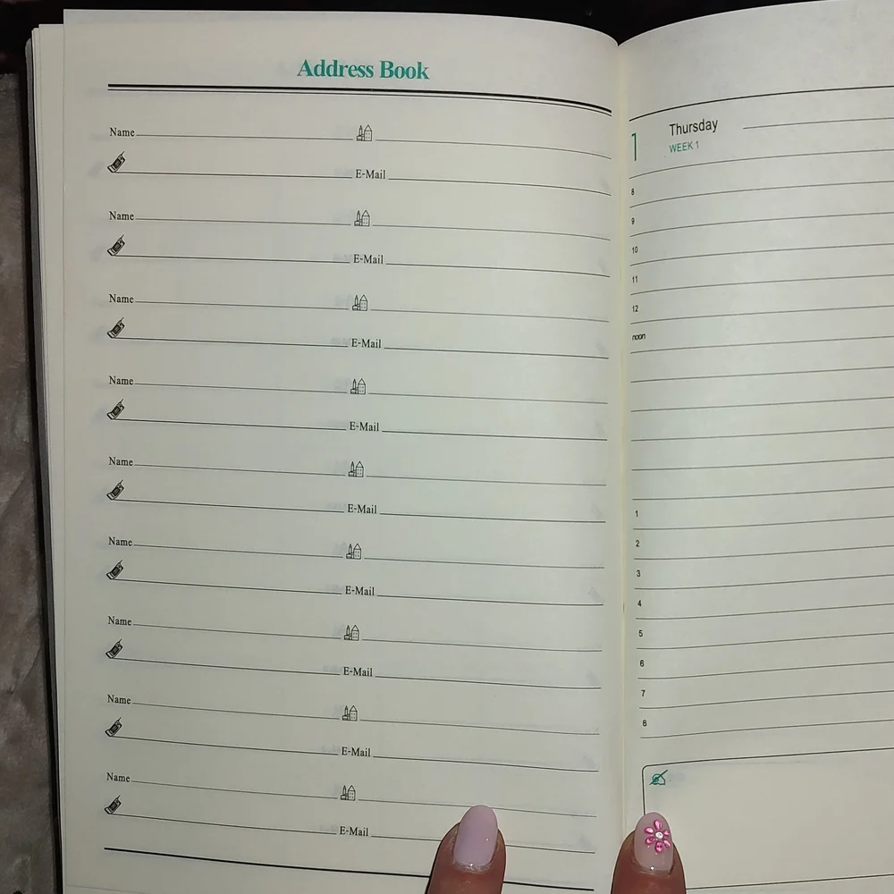 Gray Schedule Notebook with Gothic Illustration